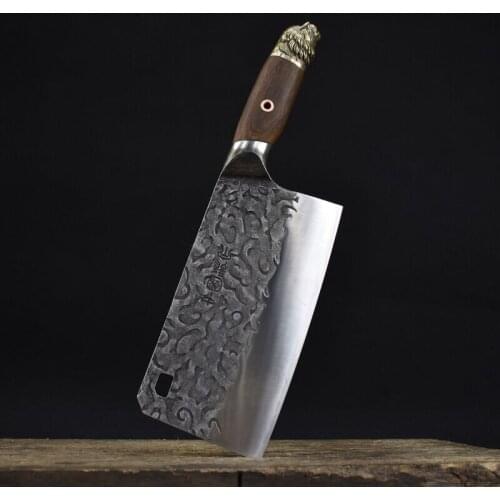 Longquan forging chopping knife chopping bone and meat double-purpose knife edge kitchen knife household 7Cr17MoV steel