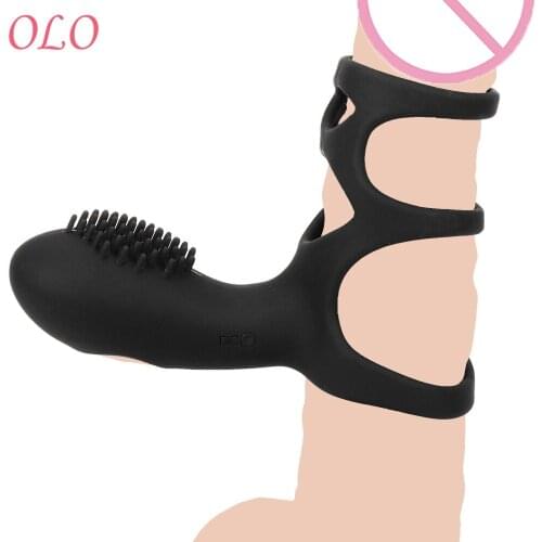 OLO Vibrating Penis Ring Delay Ejaculation 10 Speed Cock Rings Vibrator Sex Toys for Men Couples Wireless Remote Control