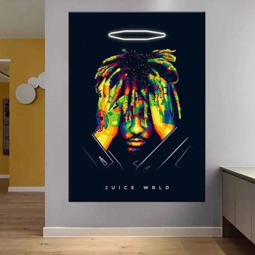 Singer Juice Wrld Rapper Album Cover Posters Hip Hop Art Print Canvas Artwork Wall Art for bar cafe Living Room Bedroom Decor