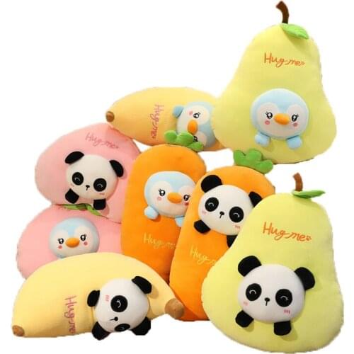 Kawaii Cartoon Panda Penguins Animal Pillow Stuffed Plush Toys Cusion Home Decor Birthday Festival Christmas Gifts