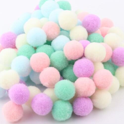 Pompoms Fluffy Soft Plush 2cm Big Pompom 20mm Colorful Pom Poms Ball For Kids DIY Handcraft Craft Materials Decoration 20g