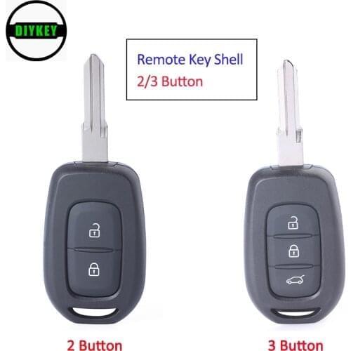 DIYKEY Remote Key Shell Fob 2 / 3 Button Case Replacement for Renault Duster Dokker Trafic Master 2013 2014 2015 2016 2017