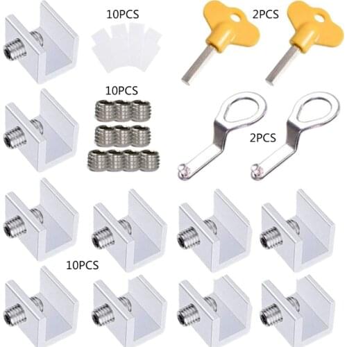 10PCS Adjustable Sliding Window Locks Stop Aluminum Alloy Door Frame Security Lock Child Window Locks with KeysHome Offi