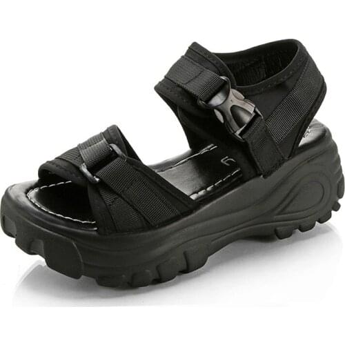 Sandals Women 2020 New Summer Open Toe Heels Fashion Buckle Strap Sandalias Mujer 2020 Chunky Wedges Shoes for Women TUINANLE