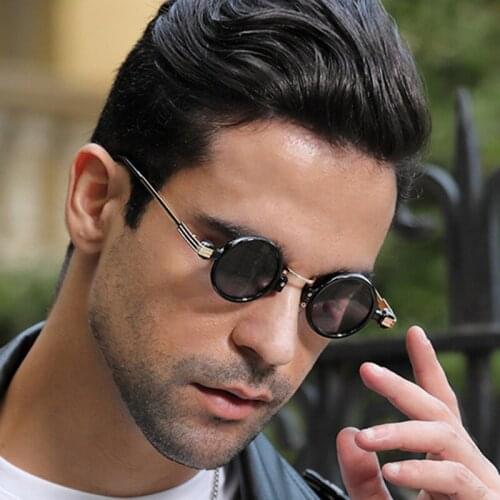 2021 New Vintage Steampunk Sunglasses Fashion Round Small Frame Individuality Street Rock Hip-Hop Sun Glasses Men Women Eyewear