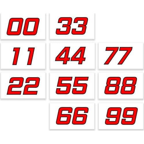 Universal Motorcycle Sticker Car Sticker Motocross Custom Vinyl Sticker Decals Trials Dirt Bike No.0-9 Red Race Numbers