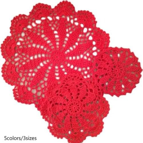 Modern cotton placemat cup coaster mug kitchen Christmas dining hot table place mat cloth lace Crochet tea coffee doily dish pad