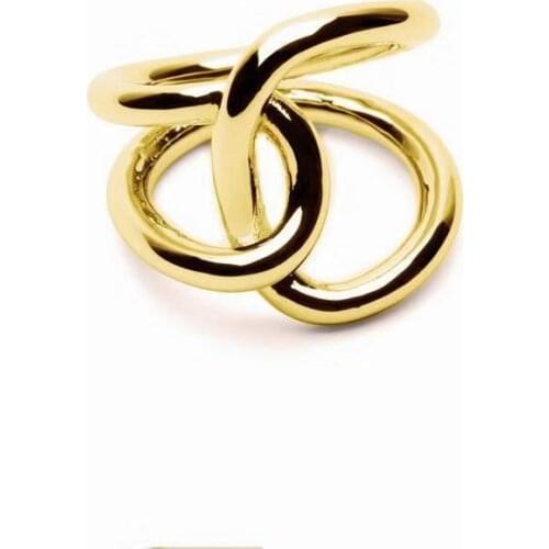 Vintage Lady Lady Mobius round lines interwoven with tangled Rylee Ring European and American gold rings