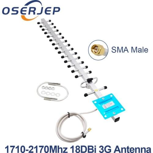 LTE 3G 4G Antenna 3G DCS 18dbi Outdoor Antenna 3G 4G 2100 External Booster Antenna with SMA Male With1.5M Cable Yagi Antenna