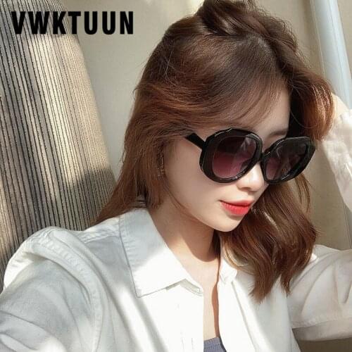 VWKTUUN Sunglasses Women Oversized PC Frame Sun glasses For Female Eyewear Driver Round Glasses Star Style Sunglasses