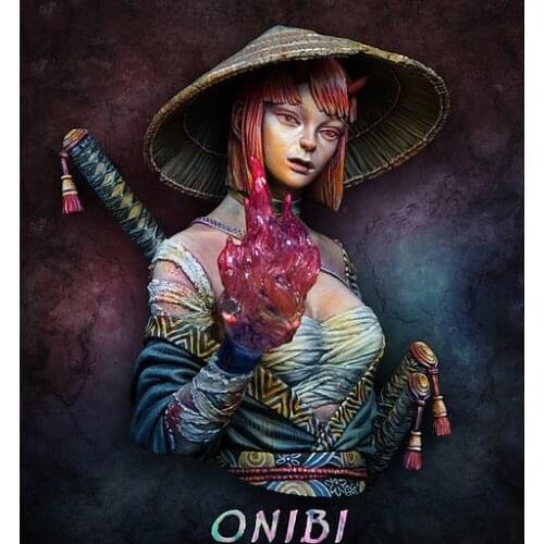 1/10 ancient girl bust with fire winter Resin Model Miniature figure Unassembly Unpainted