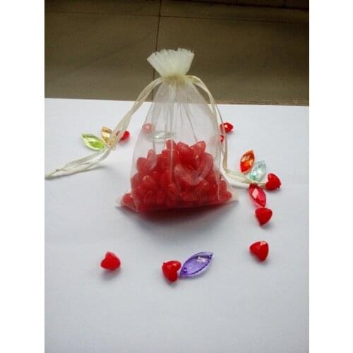 10*15cm 100pcs Beige Gift Bags For Jewelry/wedding/christmas/birthday Yarn Bag With Handles Packaging Organza Bags