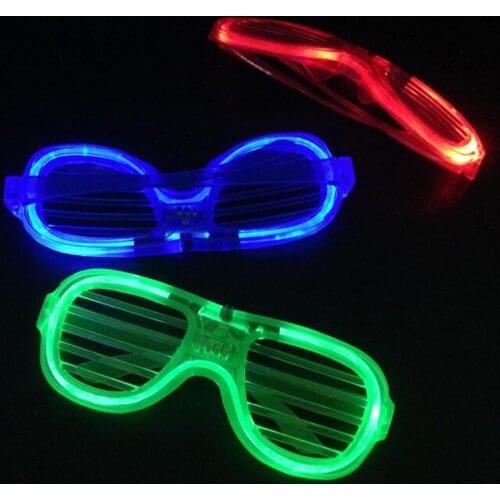 12pcs LED Luminous Neon Color Blinds Glasses Bar Club Party Wedding Christmas Concert Carnival Adult Decoration Supplies