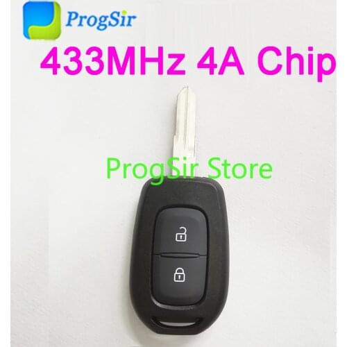 2 Button 434MHz FSK Remote Control For Renault 4A Chip VAC102 Blade