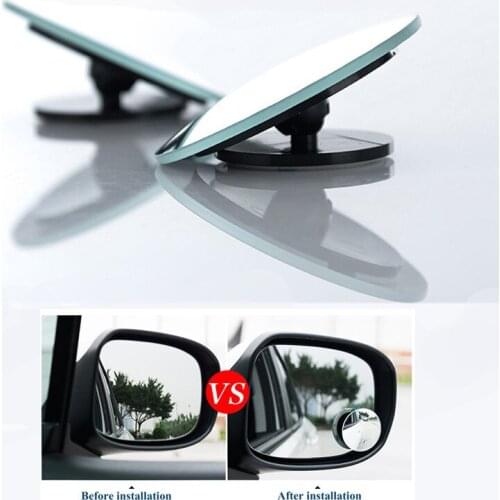 2pcs 360 Degree Blind Spot Rear view mirror frameless ultrathin Wide Angle Round Convex Mirror for Parking Rear view mirror