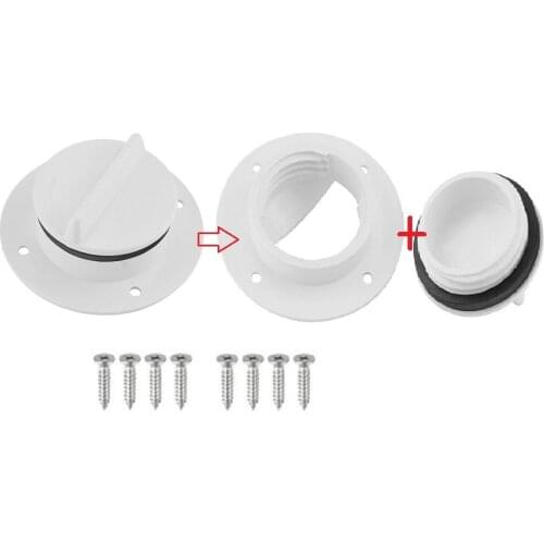 2 Pcs Universal White Nylon Marine Transom Deck Mount Sided Drain Scupper Valve Screw Cap Bung Stopper Replacement Yachts Boats