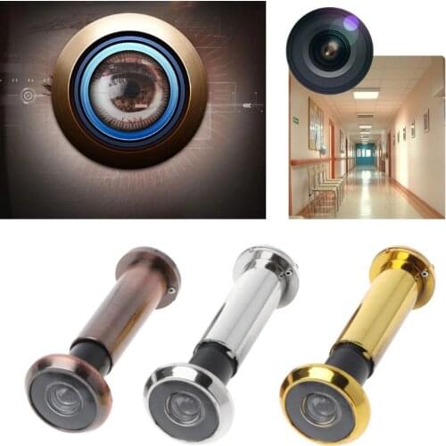 220 Degree Wide Viewing Angle Door Viewer Privacy Cover Security Door Eye Viewer Adjustable Glass Lens Hardware Tools
