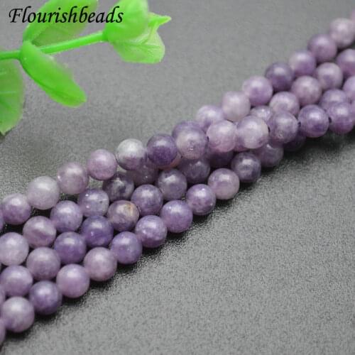 5 strands Natural Lepidolite Stone Round Loose Beads fit Necklace Bracelets Making 4mm 6mm 8mm 10mm