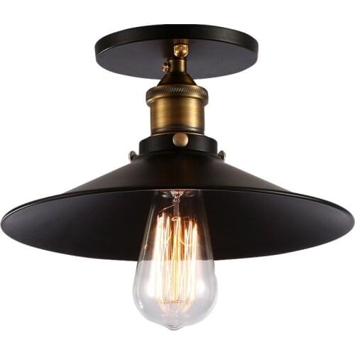 Black Ceiling lights Kitchen Modern Ceiling Light Edison Bulb Balcony Lamps Vintage Iron Lamp Bedroom Lamp Bar Lighting Bedroom