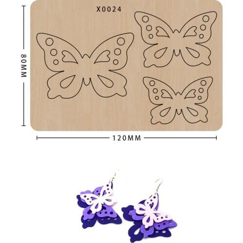 Wood moulds die cut Scrapbook Butterfly earrings DIY handmade crafts Making Decor Supplies Dies Template