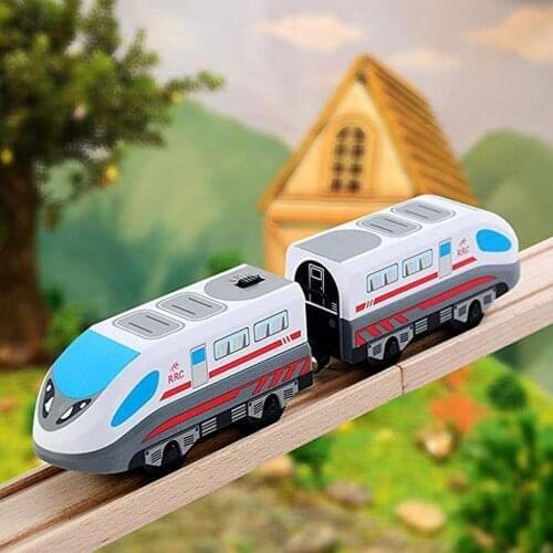 Kids Electric Train Toys Set Train Diecast Slot Toy Fit For Standard Wooden Train Track Railway Toys For Boys Детские Игрушки