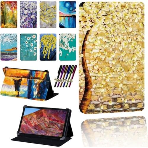 For Huawei MediaPad M1/M2/M3/M3 Lite/M5/M5 Lite/M6 Pu Leather Adjustable Size Tablet Protective Case +pen