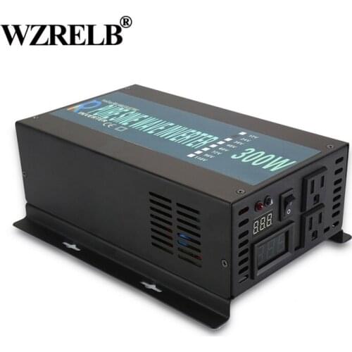 Pure Sine Wave Power Inverter 300Watt 12V DC to 220V AC Solar Generator Inverter Converter Solar System 12V/24V/48V to 120V/220V