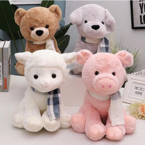 22 Cm 30 Cm Simulation Lamb Puppy Pig Plush Toy Cute Bear Doll Sleeping Pillow Christmas Gift Free Shipping