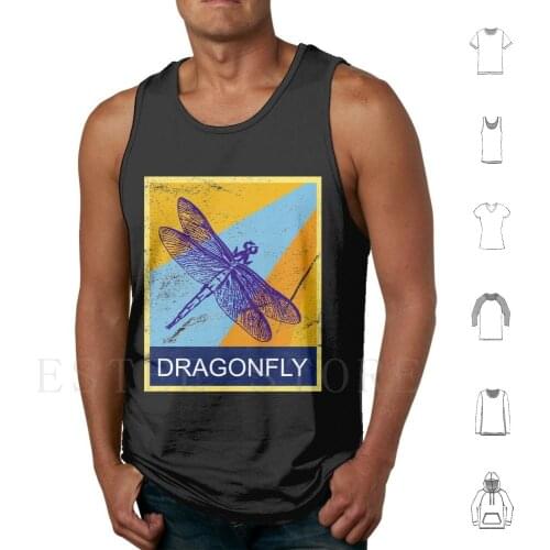 Dragonfly Retro Style Tank Tops Vest Dragonfly With Dragonfly For Dragonfly Fan Animal For Dragonfly Lover Retro Vintage