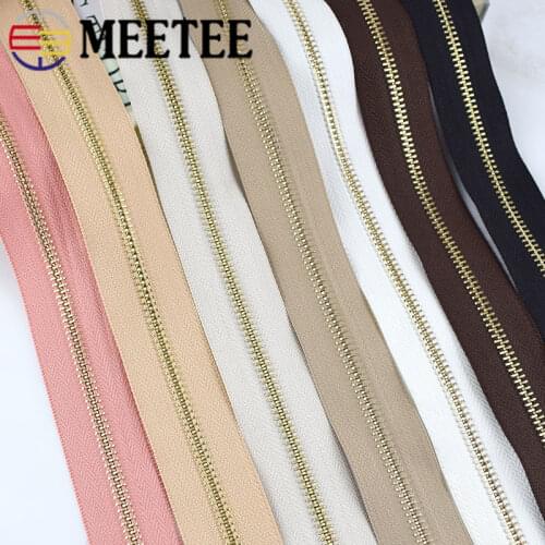 2Yard=1.8M 5# Metal Zipper For Sewing DIY Backpack Zip Repair Sport Coat Clothes Open-end Zippers Garment Accessories KY562