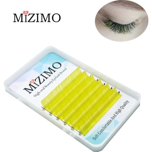 MIZIMO new color grafting eyelash 8-15mm yellow artificial mink fur lengthens eyelashes