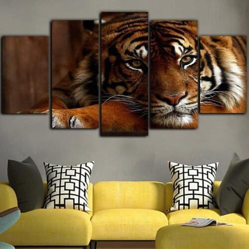 Modular Canvas Painting Wild Animals Home Decor Tiger Pictures Modern Printed Vintage Poster For Living Room Wall Art Framework