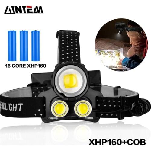 New 16Cores XHP160 Super Powerful Led Headlamp High Power LED Headlight 18650 USB Rechargeable Head Flashlight Fishing Head Lamp