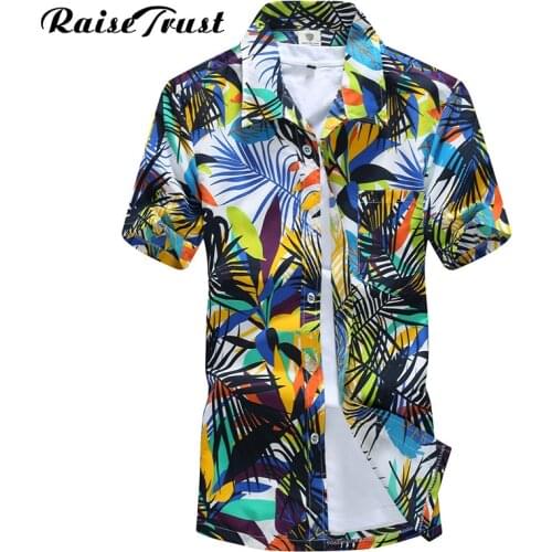 Mens Hawaiian Shirt Male Casual camisa masculina Printed Beach Shirts Short Sleeve 2018 New Fashion Brand Asian SizeM-5XL