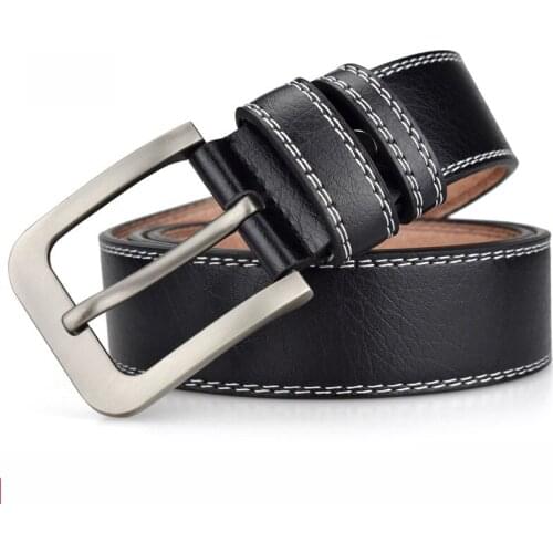 Anpudusen Mens Leather luxury brand belt high quality alloy pin buckle mens business retro youth with jeans new belt