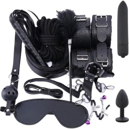 Bdsm Kits Bondage Gear Sex Toys Mini Vibrator Anal Plug Handcuffs Whip Rope Sex Toy Exotic Accessories SM Erotic Adult Toys