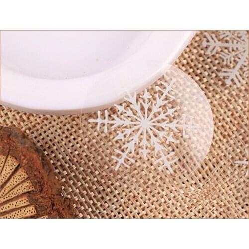 100pcs per pack Transparent white snowflake Stickers Diary Decoration Scrapbooking DIY Seal Sticker School Stationery Supplies