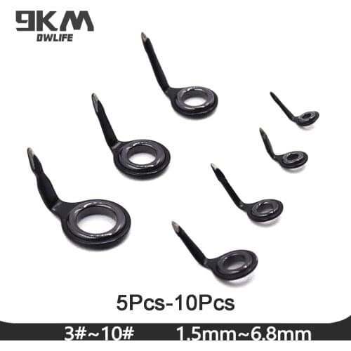Fishing Rod Guides 5~10Pcs Rod Building Repair Kit 1.5~6.8mm Stainless Steel Freshwater Saltwater Fishing Tool Ceramic Ring Eye