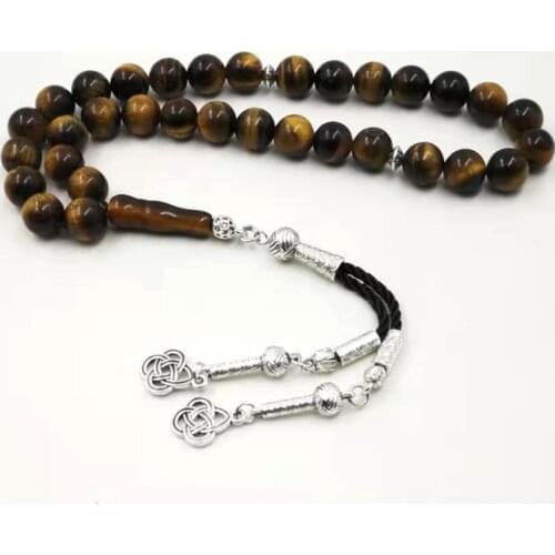 Natural Tiger eyes tasbih Muslim man misbaha prayer beads 33 66 99beads Arabic fashion Rosary