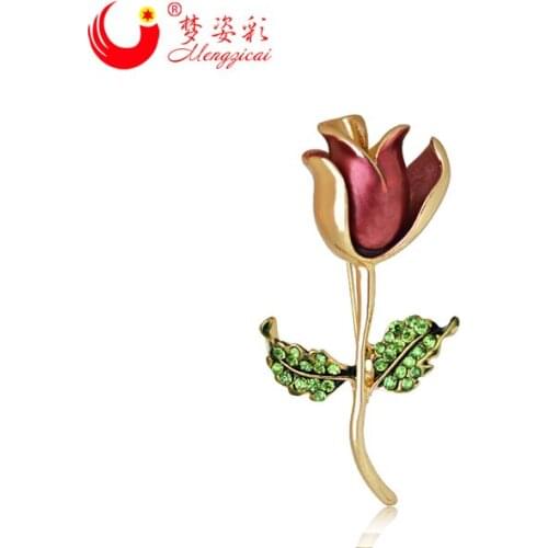 New Fashion Channel Brooch Red Rose Flower Brooches Jogos vorazes Classic Alloy Drips Broches Lapel pins for women Wedding X1615