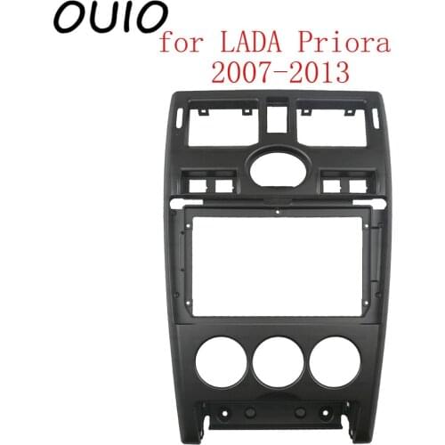OUIO 9 inch car dashboard Double Din DVD frame decoration kit dashboard panel suitable for LADA Priora 2007-2013 frame