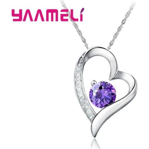 Two Color Love Simplism Sterling-Silver-Jewelry Choker Necklace Geometry Luxury and Romantic Style Jewelry for Women