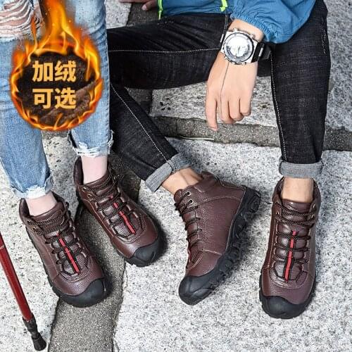 Couples Outdoor Non-slip Snow Boots Fashion Sneakers Winter Plus Velvet Warm Casual Sports Hiking Work Cotton Shoes Plus Size 50