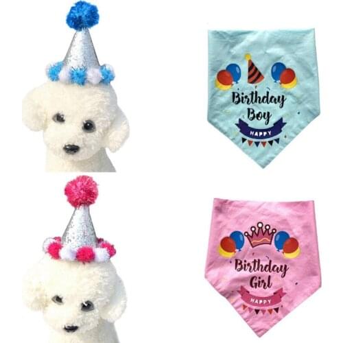 Pet Dogs Caps/Bibs Cat Dog Birthday Costume Sequin Design Headwear Cap Hat Pets Christmas Party Accessories