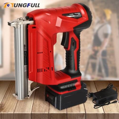 Portable Stapler Nail Gun With Lithium Battery Rechargeable Nail Gun For Furniture Frame Straight Nail U Nail Framing Tacker