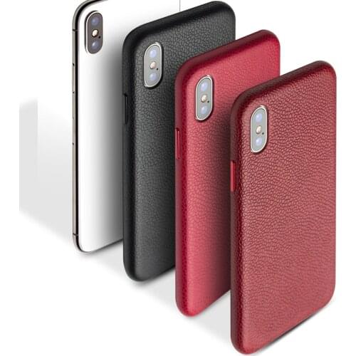QIALINO Luxurious Genuine Leather Back Case for iPhone X Fashion Luxury Ultrathin Handmade Phone Cover for iPhoneX for 5.8 inch