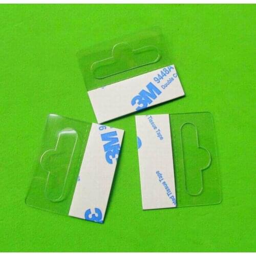 Self-adhesive PEThangers peghook Merchandising Hanger Tabs Round Hole Bulk box bag holder plastic display reinforced sticky hang