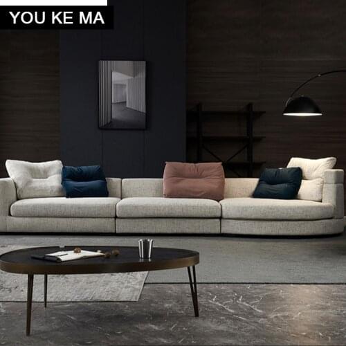 Italian minimalistminottiFabric sofa Nordic simple modern atmosphere living room large apartment designer furniture