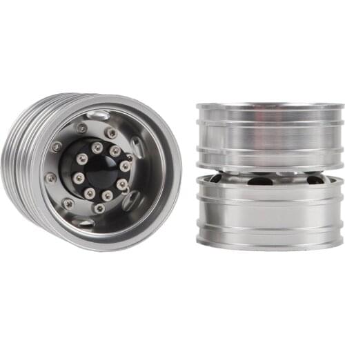 2PCS Aluminum Alloy Rear Wheel Hub for 1:14 Tamiya Trailer Tractor Truck RC Car Wheels Parts