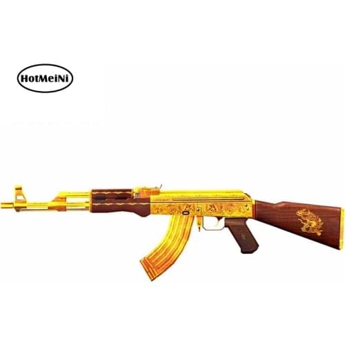 HotMeiNi 15cm x 4.6cm Gun Shaped Magnet AK-47 Rifle Vinyl Decal Magnetic Window Bumper Sticker Personality 3D Car Stickers
